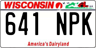 WI license plate 641NPK