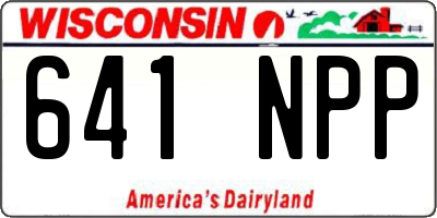 WI license plate 641NPP