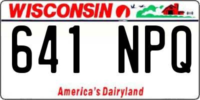 WI license plate 641NPQ