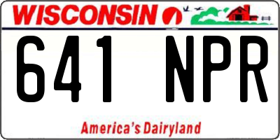 WI license plate 641NPR