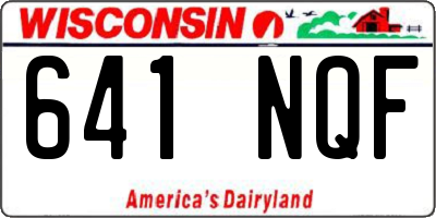 WI license plate 641NQF
