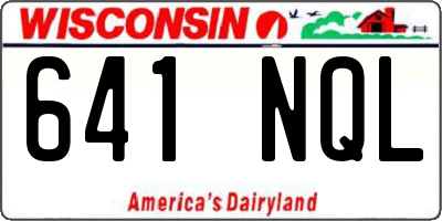 WI license plate 641NQL
