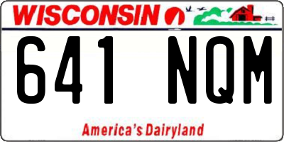 WI license plate 641NQM