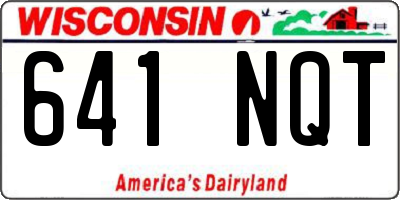 WI license plate 641NQT