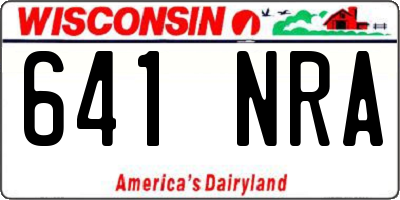 WI license plate 641NRA