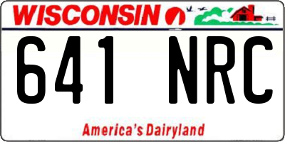 WI license plate 641NRC