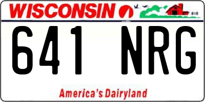 WI license plate 641NRG