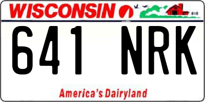 WI license plate 641NRK