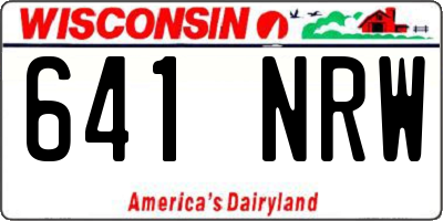 WI license plate 641NRW
