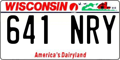WI license plate 641NRY
