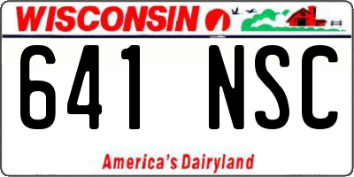 WI license plate 641NSC