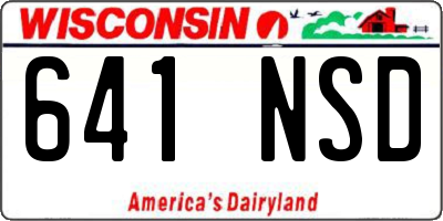 WI license plate 641NSD