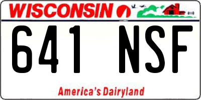 WI license plate 641NSF