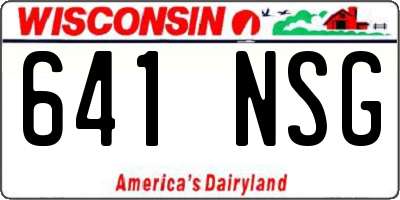WI license plate 641NSG
