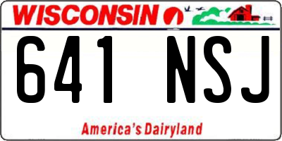 WI license plate 641NSJ