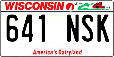 WI license plate 641NSK