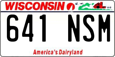 WI license plate 641NSM