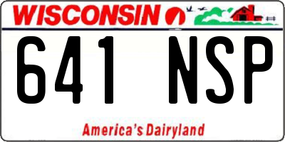 WI license plate 641NSP