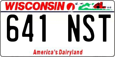 WI license plate 641NST