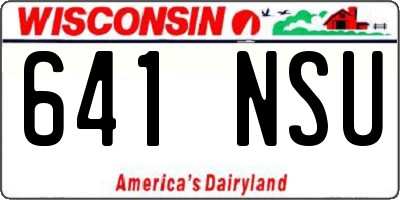 WI license plate 641NSU