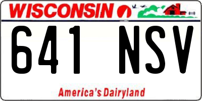 WI license plate 641NSV