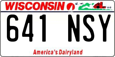 WI license plate 641NSY