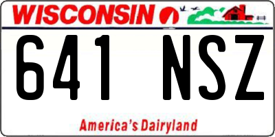 WI license plate 641NSZ