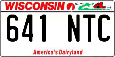 WI license plate 641NTC