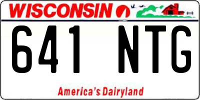 WI license plate 641NTG