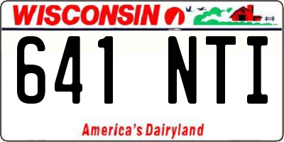 WI license plate 641NTI