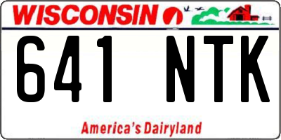 WI license plate 641NTK