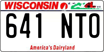 WI license plate 641NTO