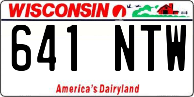 WI license plate 641NTW