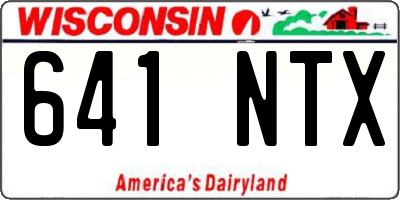 WI license plate 641NTX