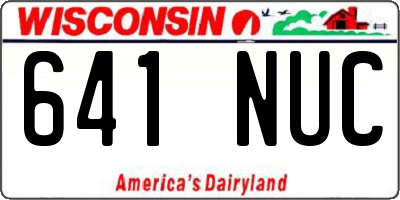 WI license plate 641NUC