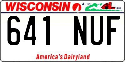 WI license plate 641NUF