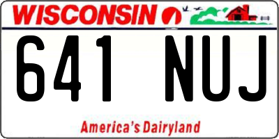 WI license plate 641NUJ