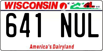 WI license plate 641NUL