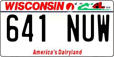 WI license plate 641NUW
