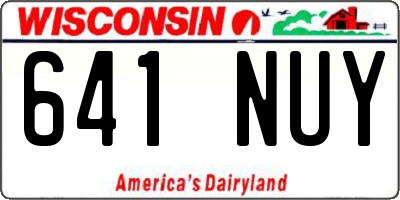 WI license plate 641NUY