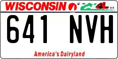 WI license plate 641NVH