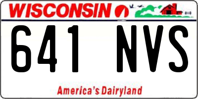 WI license plate 641NVS