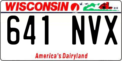 WI license plate 641NVX
