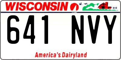 WI license plate 641NVY