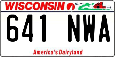 WI license plate 641NWA
