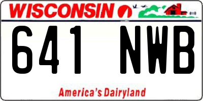 WI license plate 641NWB