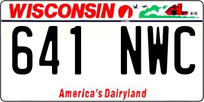 WI license plate 641NWC