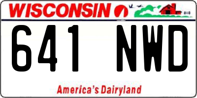 WI license plate 641NWD