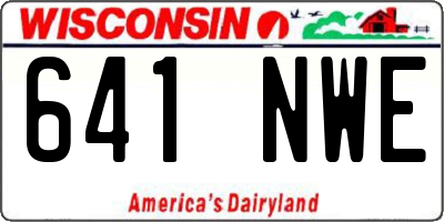 WI license plate 641NWE