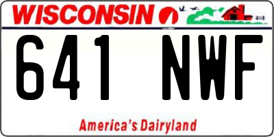 WI license plate 641NWF
